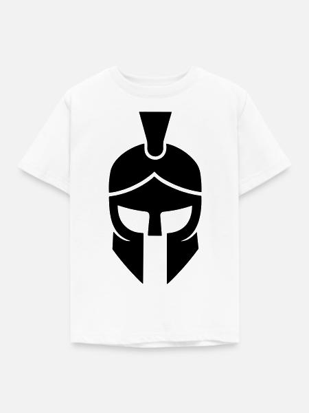 Spartanischer Helm - Kinder T-Shirt - Weiß