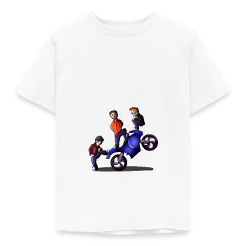 les 3 motards - T-shirt Enfant - blanc - Devant - AI Model Kid Male (0cm)