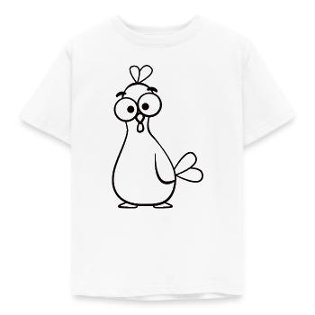 Kauziges Cartoon-Huhn Illustration - Kinder T-Shirt - Weiß - Vorne - AI Model Kid Male (0cm)