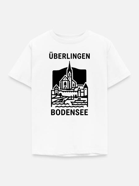 Überlingen Bodensee Silhouette Wahrzeichen - Kinder T-Shirt - Weiß