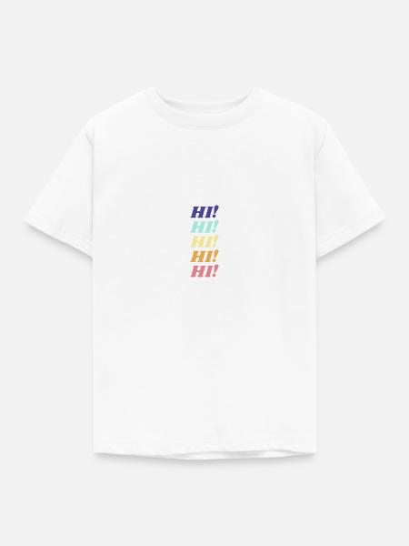 Hi! - Kinder T-Shirt - Weiß