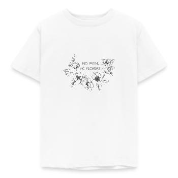 No Rain No Flowers - Kids' T-Shirt - white - Front - AI Model Kid Male (0cm)