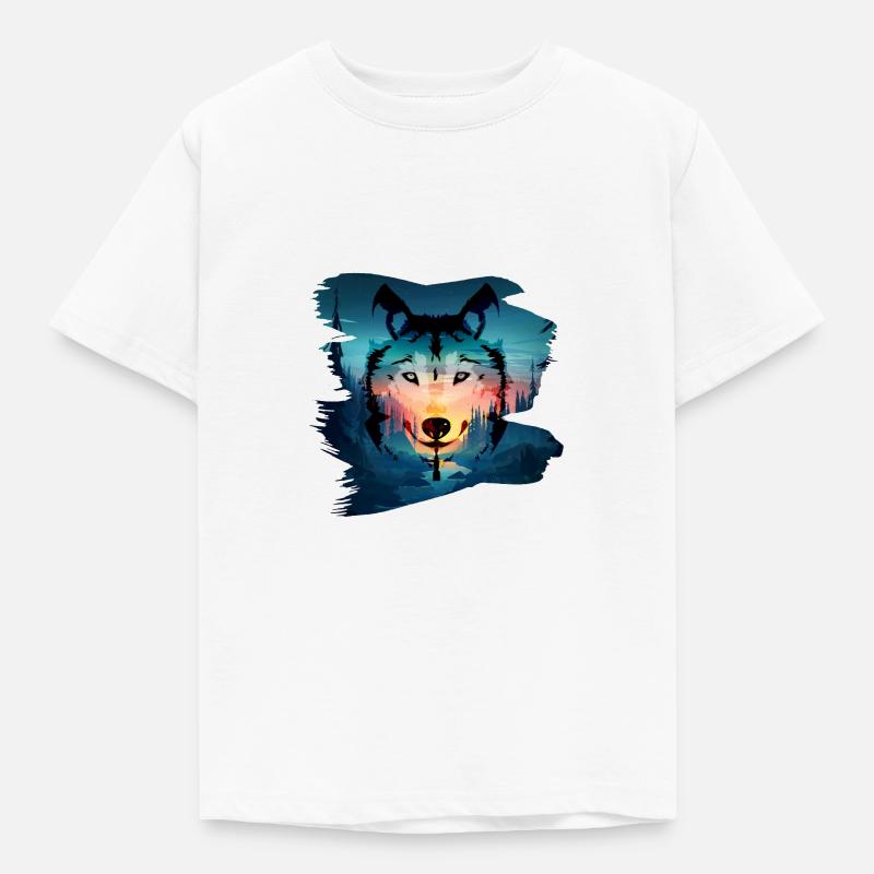 Wolf - Kinder T-Shirt - Weiß