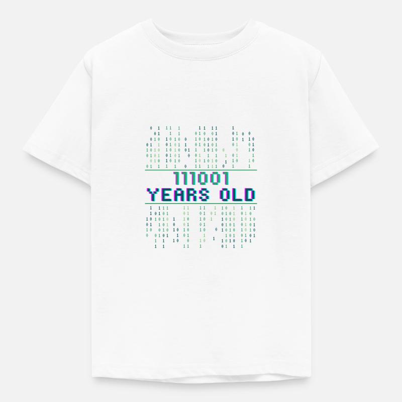 57e anniversaire 57 ans Codeur de code binaire - T-shirt Enfant - blanc