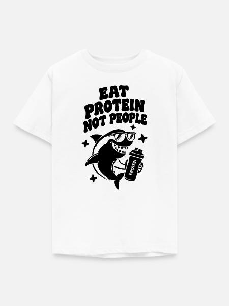 Shark Gym Tshirt Funny - Kinder T-Shirt - Weiß
