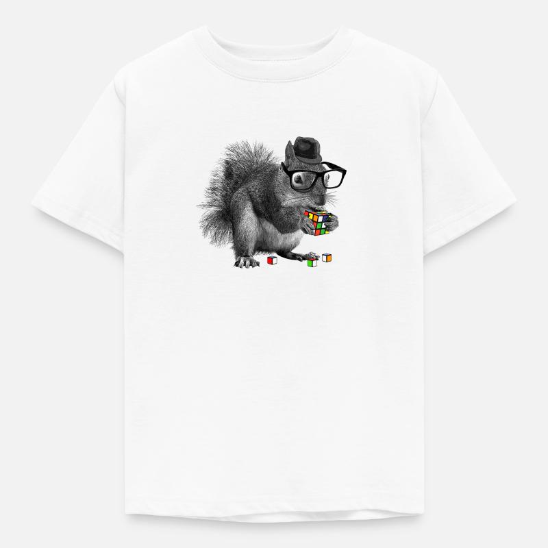 Rubik's Squirrel - Børne-T-shirt - hvid