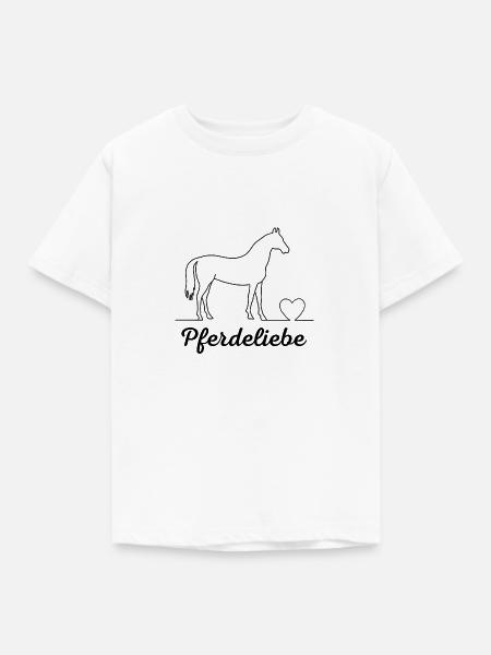 Pferdeliebe - Kinder T-Shirt - Weiß