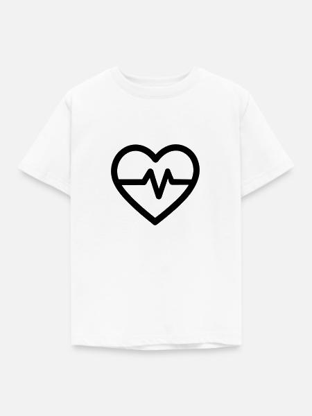 Herzschlag - Kinder T-Shirt - Weiß