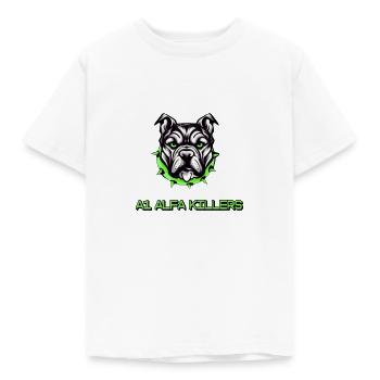 A1 ALFA ESPORTS - Kinder T-Shirt - Weiß - Vorne - AI Model Kid Male (0cm)