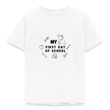 Mon premier jour d’école - T-shirt Enfant - blanc - Devant - AI Model Kid Male (0cm)