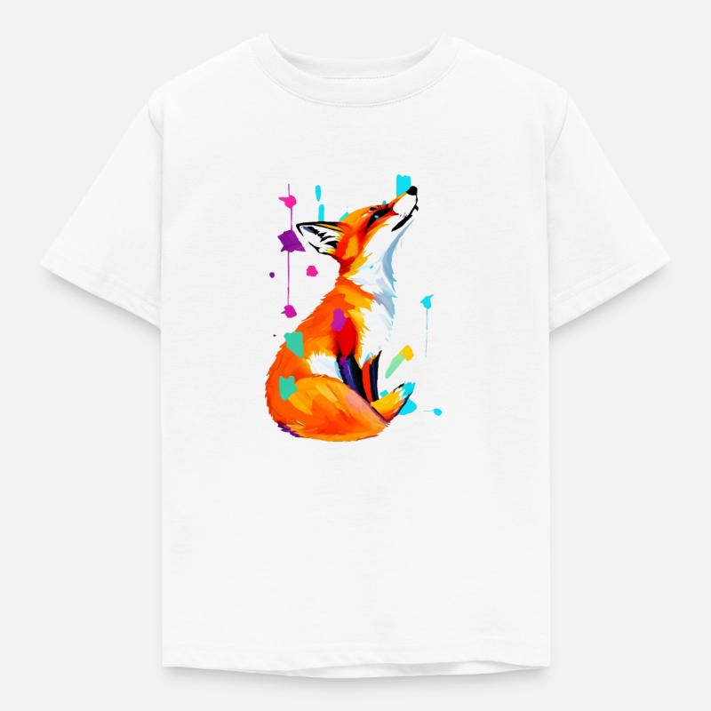 Color Explosion Fox - Kids' T-Shirt - white