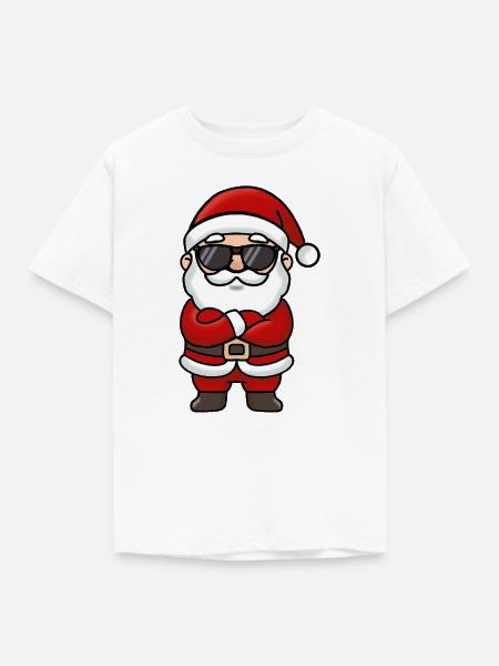 Sonnenbrillen-Weihnachtsmann-Ikone - Kinder T-Shirt - Weiß