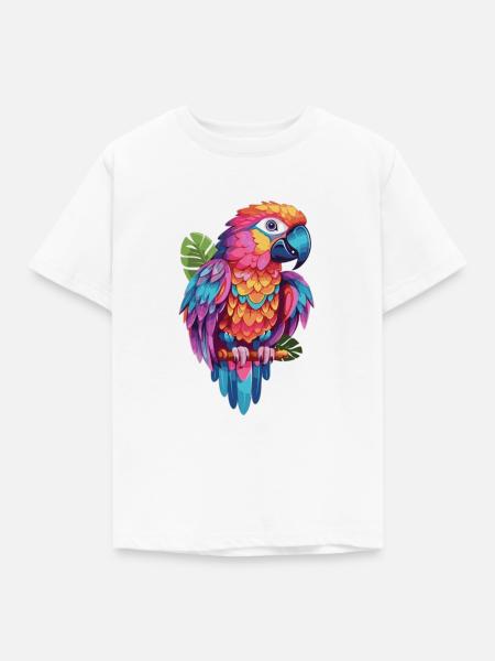 Papagei - Kinder T-Shirt - Weiß