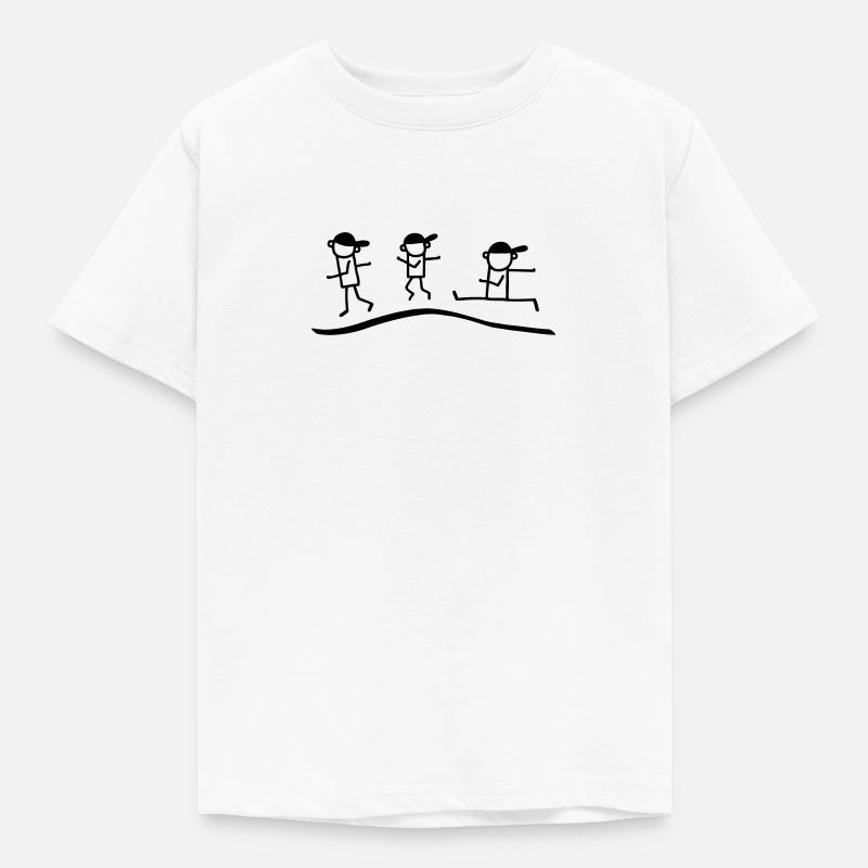 3 jog tændstikmand - Børne-T-shirt - hvid