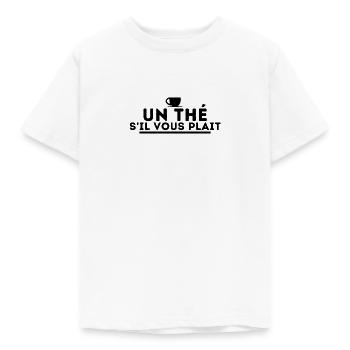 un thé s'il vous plait. t shirt thé - T-shirt Enfant - blanc - Devant - AI Model Kid Male (0cm)