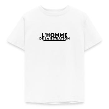 L'homme de la situation. t shirt homme humour - T-shirt Enfant - blanc - Devant - AI Model Kid Male (0cm)