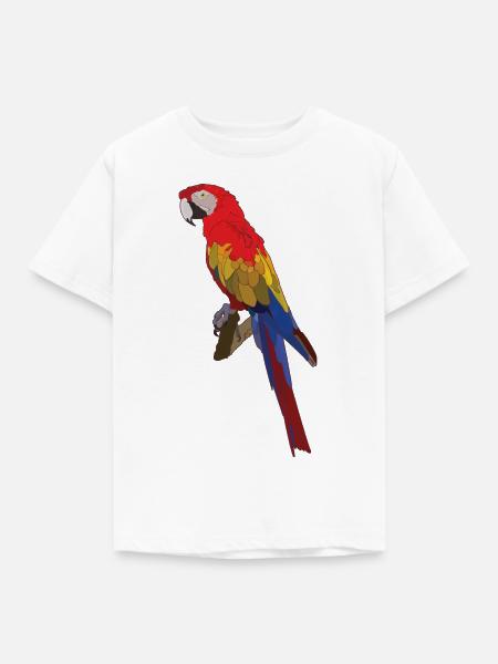 Der Papagei - Kinder T-Shirt - Weiß