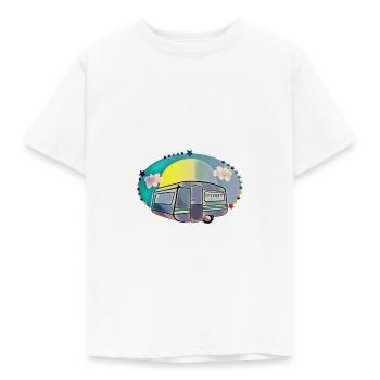 Camping campers Wohnwagen Liebe - Kinder T-Shirt - Weiß - Vorne - AI Model Kid Male (0cm)