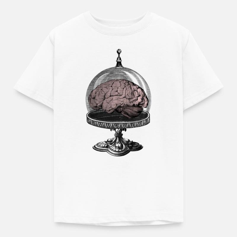 Monster Gehirn Horror SciFi Design - Kinder T-Shirt - Weiß