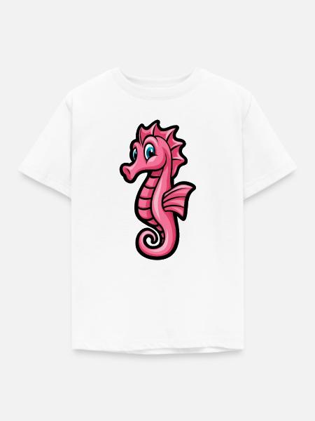 pink rosa Seepferdchen :) - Kinder T-Shirt - Weiß