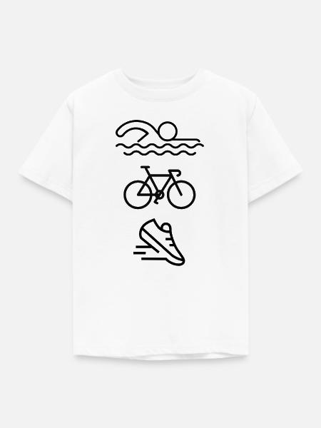 Triathlon - schwimmen, fahrradfahren, laufen! - Kinder T-Shirt - Weiß