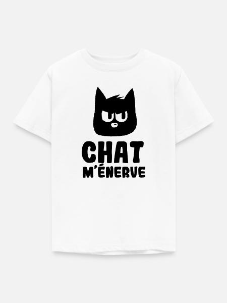 Chat m'énerve humeur - T-shirt Enfant - blanc