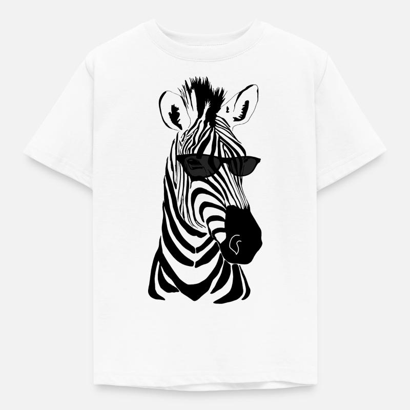 Zebra mit Sonnenbrille - Kinder T-Shirt - Weiß