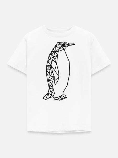 Geometric Penguin - Kinder T-Shirt - Weiß