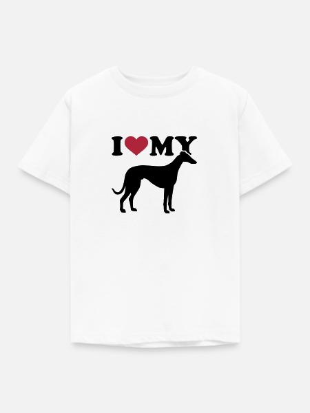 Whippet - Kinder T-Shirt - Weiß
