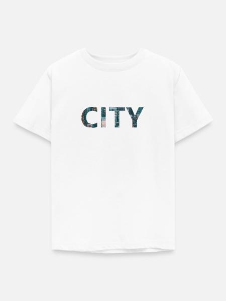 City - Kinder T-Shirt - Weiß