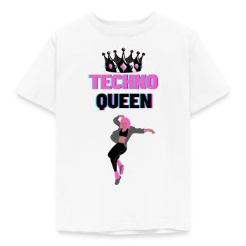 Techno Queen - Kinder T-Shirt - Weiß - Vorne - AI Model Kid Male (0cm)