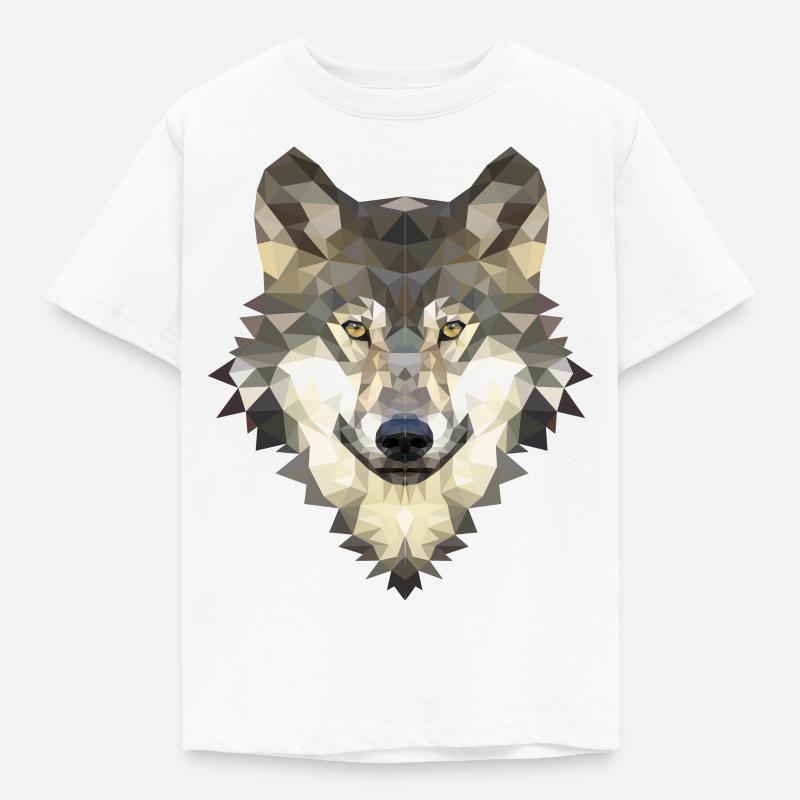 Polygon Wolf - Kinder T-Shirt - Weiß