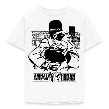 Libération animale Libération humaine II (noir) - T-shirt Enfant - blanc - Devant - AI Model Kid Male (0cm)