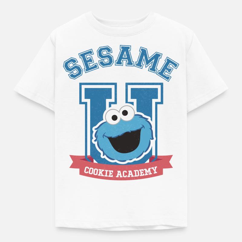 Sesamstraße Cookie Academy - Kinder T-Shirt - Weiß