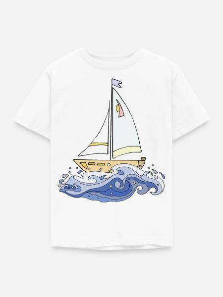 Segelboot - Kinder T-Shirt - Weiß