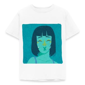 Kiss in Blue - Kids' T-Shirt - white - Front - AI Model Kid Male (0cm)