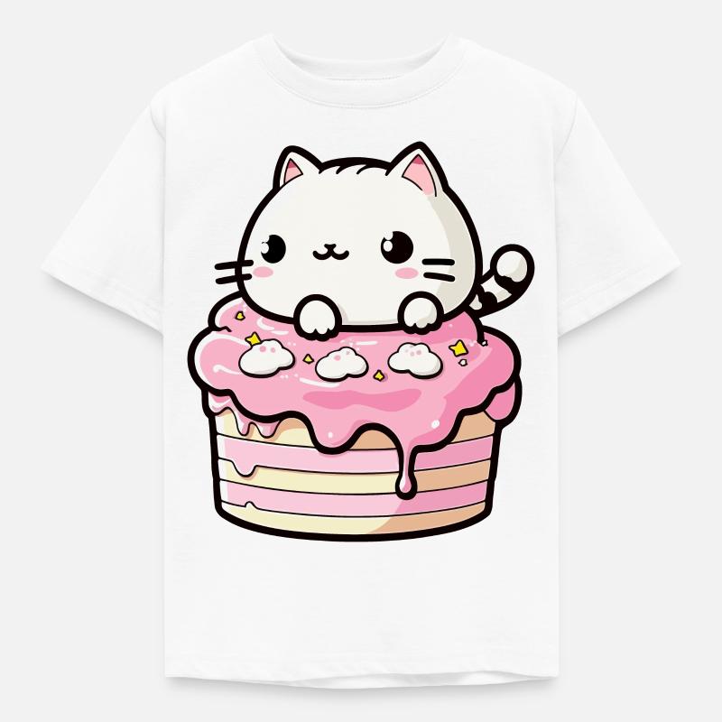 Chat gateau - T-shirt Enfant - blanc