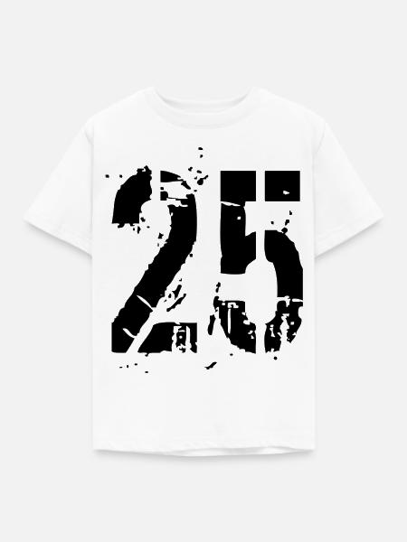 25 Nummer - Kinder T-Shirt - Weiß