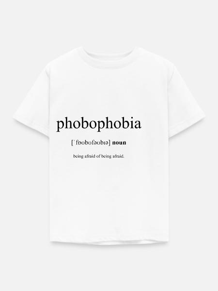 Phobophobia Definition Dictionary - Kinder T-Shirt - Weiß