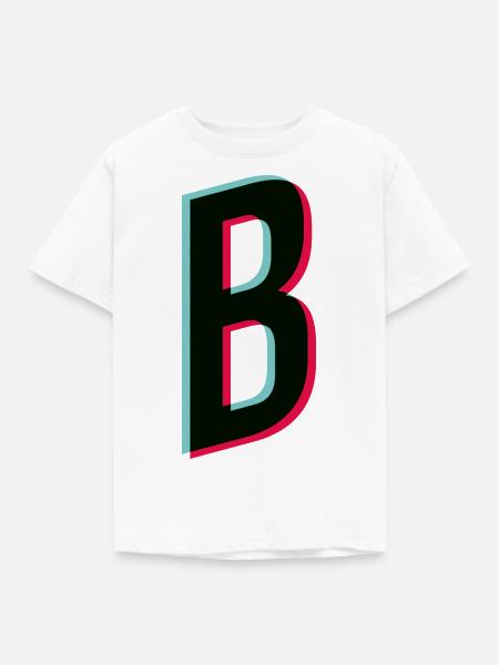 B - Buchstabe - B - Kinder T-Shirt - Weiß