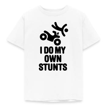 Ik doe mijn eigen stunts quad ATV All terrain voertuig - Kinderen T-shirt - wit - Voor - AI Model Kid Male (0cm)
