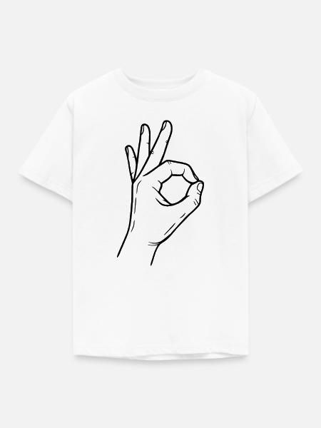 OK Handzeichen – Perfect Symbol - Kinder T-Shirt - Weiß