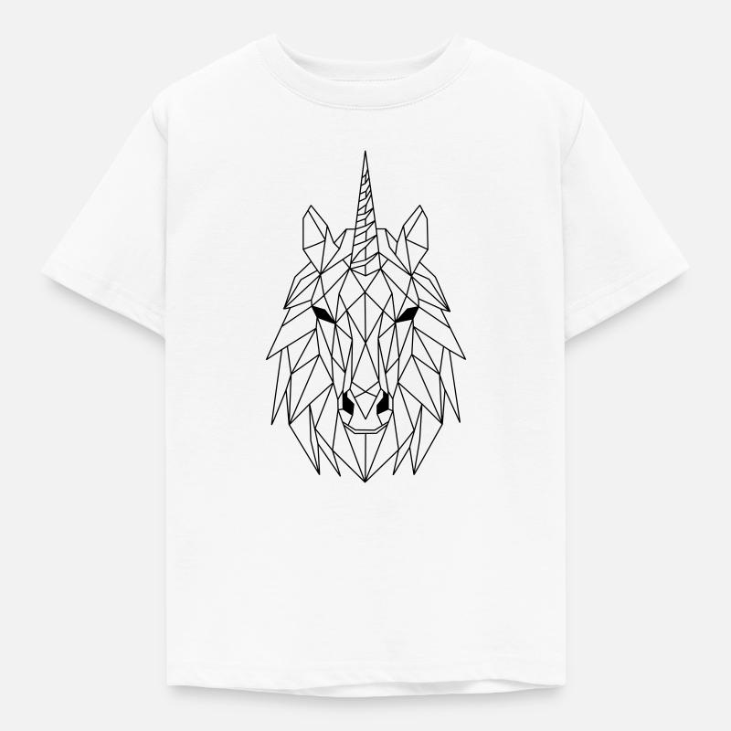 Einhorn Polygon - Kinder T-Shirt - Weiß
