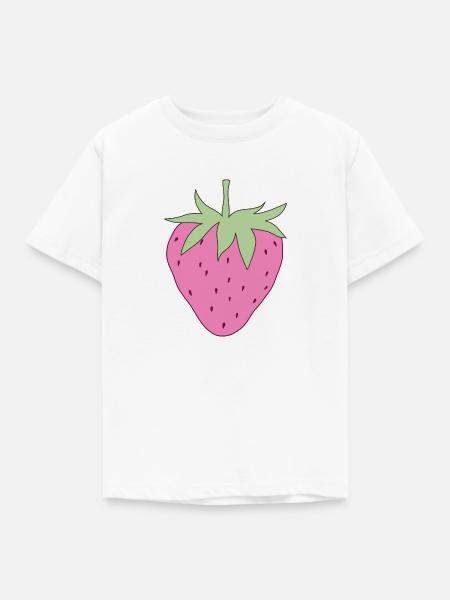 Erdbeere - Kinder T-Shirt - Weiß