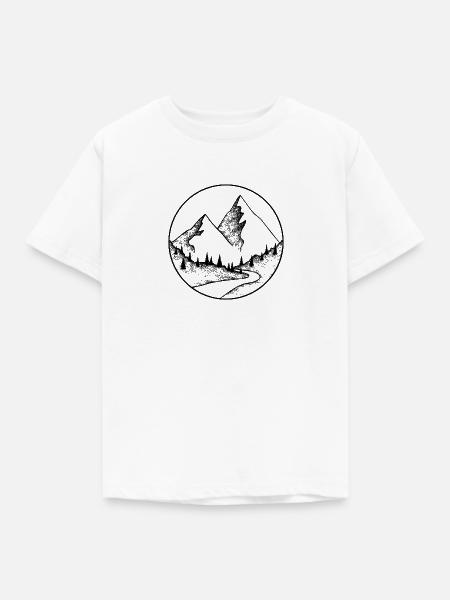 Bergmuster - Berglogo - Bergsymbol - Kinder T-Shirt - Weiß