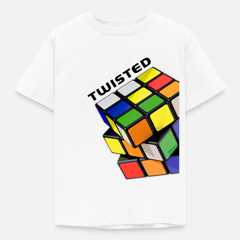 Rubik's Cube Twisted Sides - Børne-T-shirt - hvid