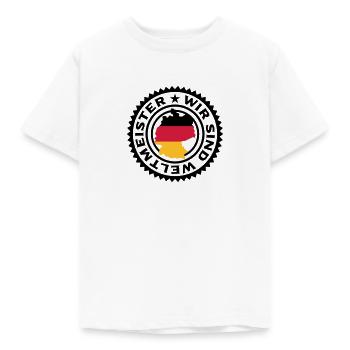 Wir sind Weltmeister (Deutschland) - Kinder T-Shirt - Weiß - Vorne - AI Model Kid Male (0cm)