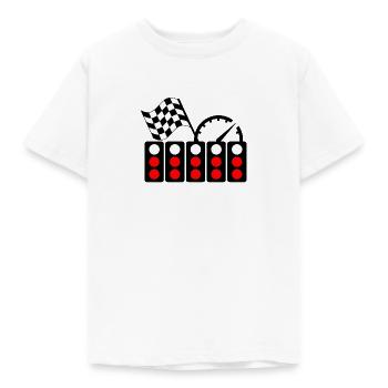Rennwagen-Lichtstart - Kinder T-Shirt - Weiß - Vorne - AI Model Kid Male (0cm)