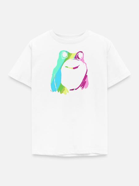 Frosch, bunt, illustration, stencil - Kinder T-Shirt - Weiß