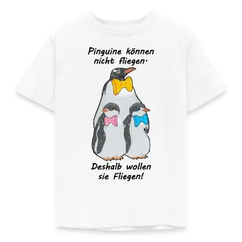 Pinguine können nicht fliegen. Sie wollen Fliegen - Kinder T-Shirt - Weiß - Vorne - AI Model Kid Male (0cm)